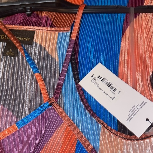 Bold Elements Womens Asymmetrical Neck Short Sleeve Blouse size Medium New - Picture 6 of 6